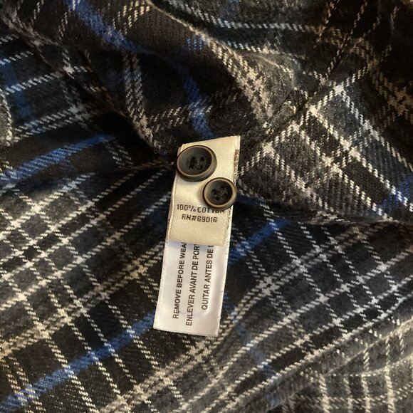 Men's L Ruff Hewn Black Plaid Button-Down Flannel Shirt NWT - Picture 6 of 6